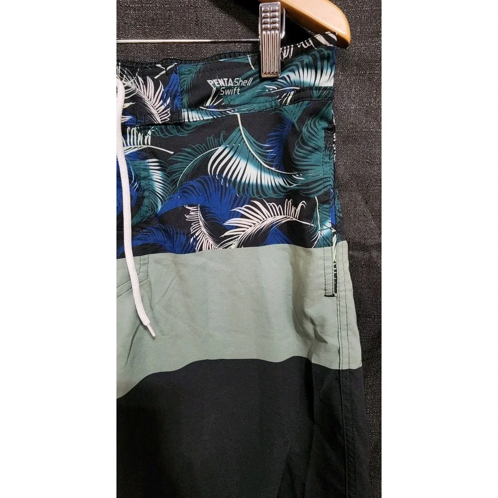 AXESEA Men's Surf Swim Trunks Quick Dry Tropical Swim‎ Shorts Pockets Sz 34 New